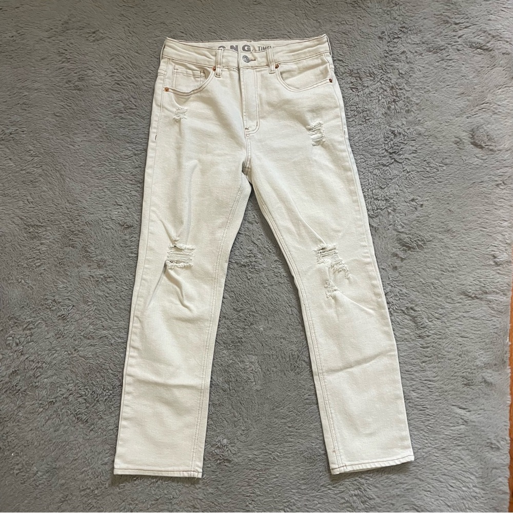 Beige/ Cream Song straight leg jeans